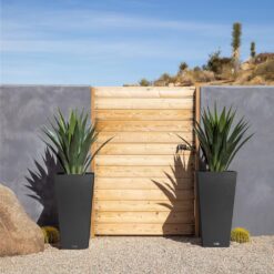 Veradek V-Resin Indoor/Outdoor Taper Planter, Set of 2 (30 inch, Black)