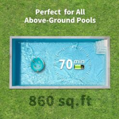 LVKE L1 Cordless Robotic Pool Cleaner, Pool Vacuum with Upgraded Obstacle-Crossing, 70 Mins Runtime, Lake Blue