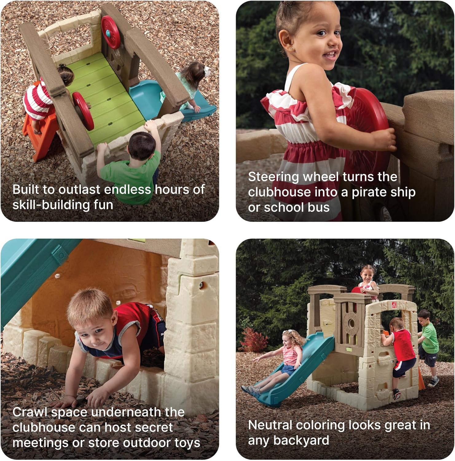 Step2 Woodland Climber II Kids Playset, Ages 2 –6 Years Old, Toddler Slide and Climbing Wall, Easy Set Up