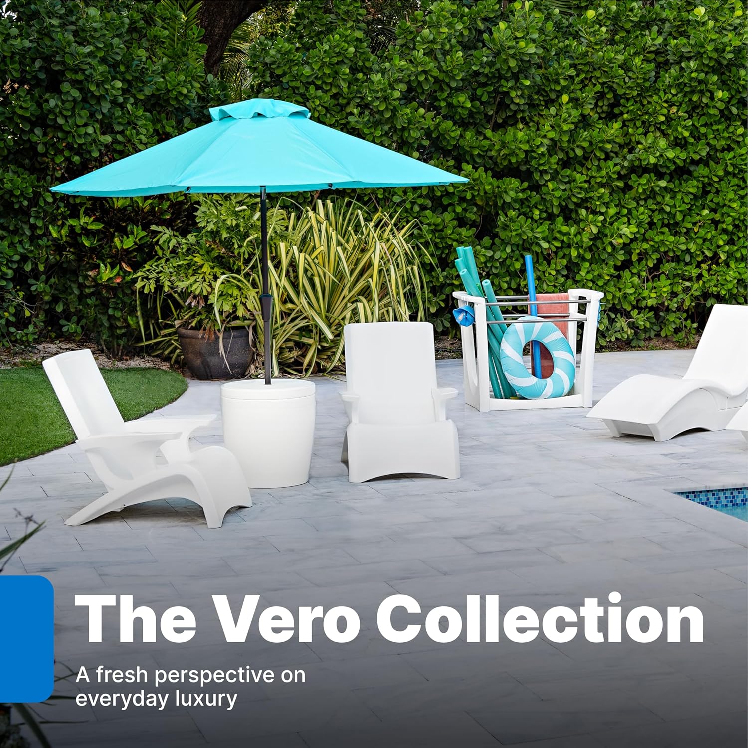 Step2 Vero Adirondack Chair, Stylish Poolside Lounger, Fade-Resistant, Waterproof Patio Furniture for Sun Shelf, White - Image 10