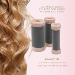 INFINITIPRO BY CONAIR Ceramic Flocked - Hot Rollers for Long, Medium, and All Hair - Hair Curler - Hair Roller Clips Included