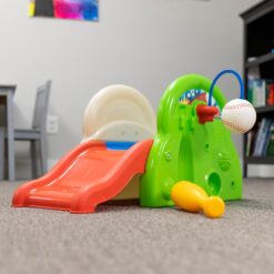 Step2 Sport-Tastic Activity Center, Kids Playhouse, Indoor/Outdoor Playset & Slide, Play Gym Includes Bat & Balls