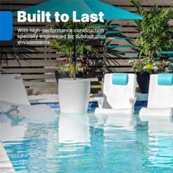 Step2 Vero Pool Lounger Accessories, Poolside Pillow, Cup Holder, Phone Holder, Compatible with Vero Collection, Blue