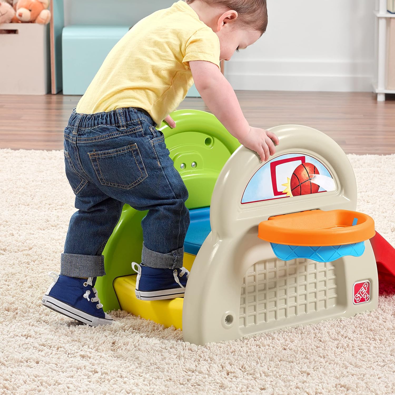 Step2 Sport-Tastic Activity Center, Kids Playhouse, Indoor/Outdoor Playset & Slide, Play Gym Includes Bat & Balls