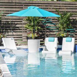 Step2 in-Pool Stool, Outdoor/Indoor Waterproof Patio Furniture, Bar Stool, Pool Lounge Chair, Made of Durable Resin, Weighted, White