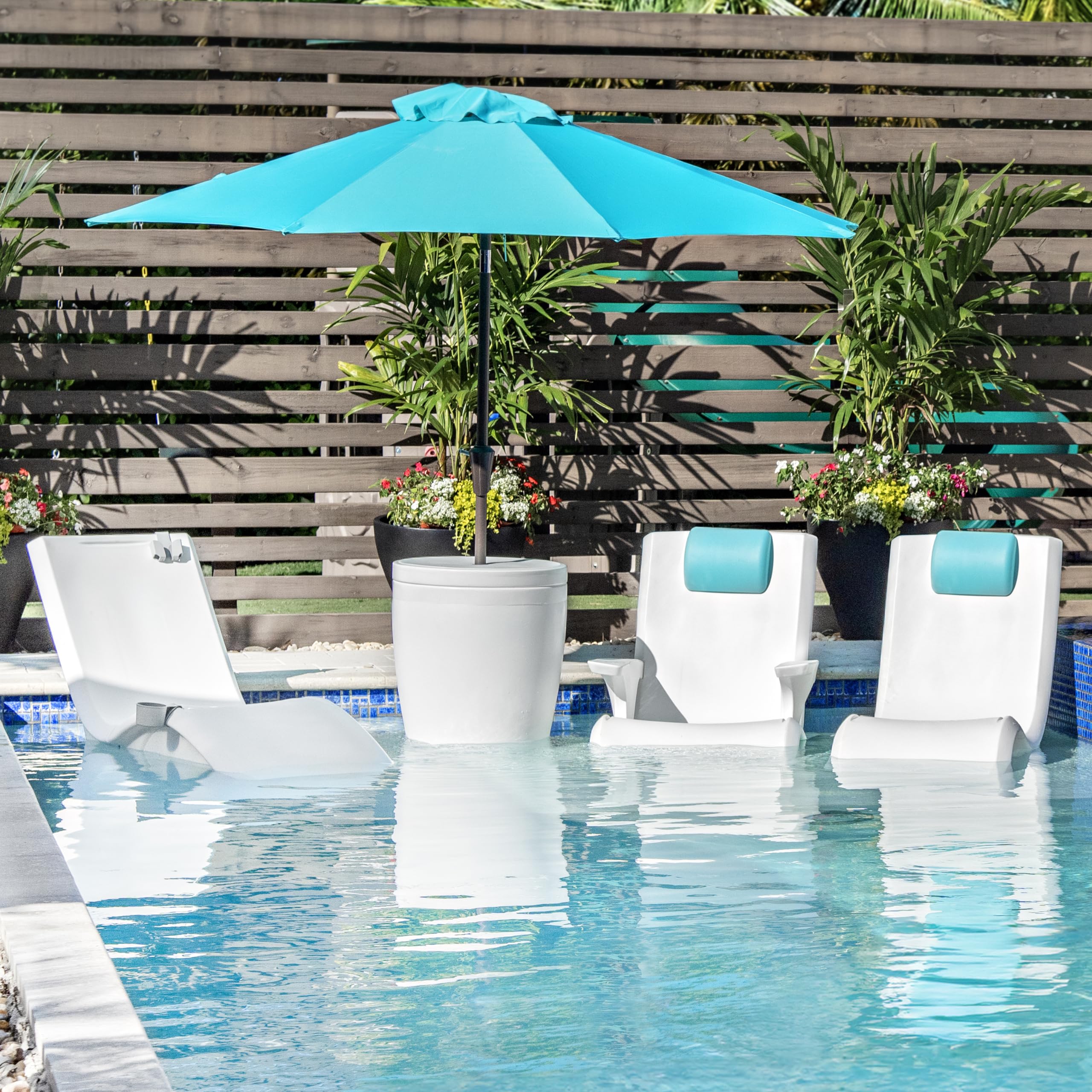Step2 in-Pool Stool, Outdoor/Indoor Waterproof Patio Furniture, Bar Stool, Pool Lounge Chair, Made of Durable Resin, Weighted, White