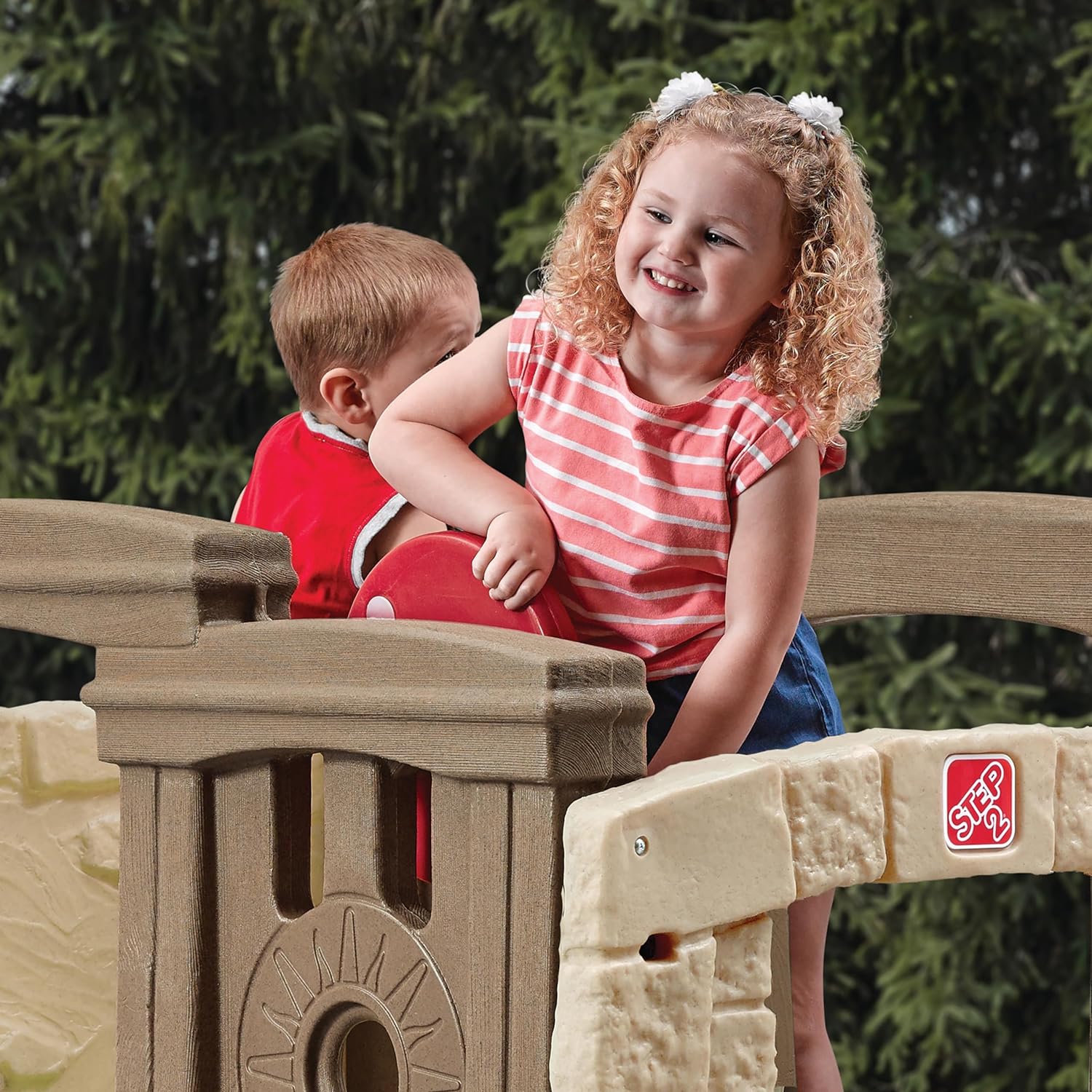 Step2 Woodland Climber II Kids Playset, Ages 2 –6 Years Old, Toddler Slide and Climbing Wall, Easy Set Up