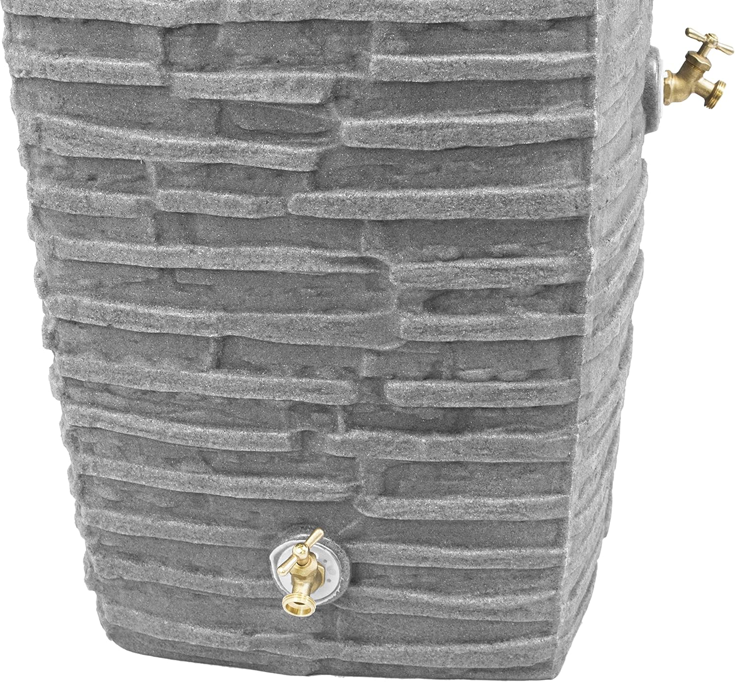 Good Ideas Impressions Riverwalk Rain Barrel with 2 Metal Spigots, 50 Gallon, Dark Granite