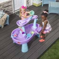 Step2 Rain Showers and Unicorns Water Table, Kids Water and Sand Activity Sensory Playset, Summer Outdoor Toys, Blue & Purple
