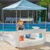 Step2 Vero Kid Cabana, Shaded Poolside Retreat with Water Play and Snack Station, Fade-Resistant, Waterproof, Easy Assembly, White