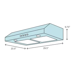 Cosmo 30 in. Haven Collection Ducted Under Cabinet Range Hood, LED Lights, Button Control, Permanent Filters, Stainless Steel