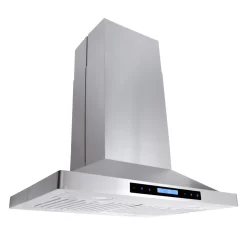 Cosmo 30 in. Lumin Collection Ductless Island Range Hood, Soft Touch Controls, Permanent Filters, LED Lights, Stainless Steel