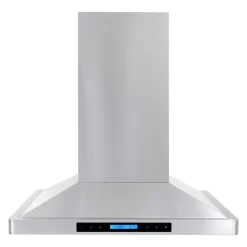 Cosmo 30 in. Lumin Collection Ductless Island Range Hood, Soft Touch Controls, Permanent Filters, LED Lights, Stainless Steel