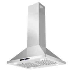 Cosmo 30 in. Lumin Collection Ductless Island Range Hood, Soft Touch Controls, Permanent Filters, LED Lights, Stainless Steel