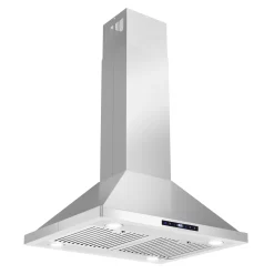 Cosmo 30 in. Lumin Collection Ductless Island Range Hood, Soft Touch Controls, Permanent Filters, LED Lights, Stainless Steel