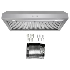 Cosmo 36 in. Haven Collection Ducted Under Cabinet Range Hood, LED Lights, Button Controls, Permanent Filters, Stainless Steel