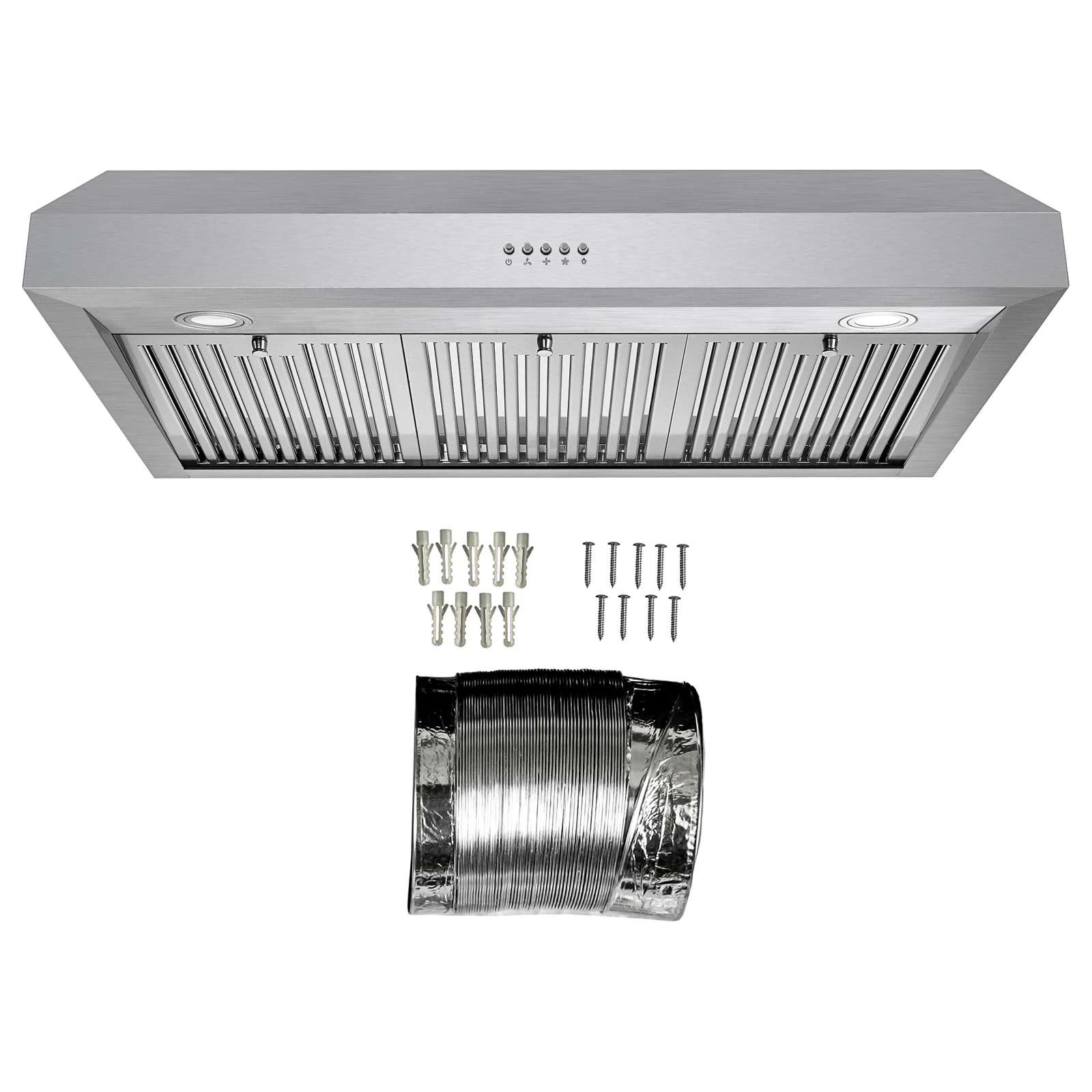Cosmo 36 in. Haven Collection Ducted Under Cabinet Range Hood, LED Lights, Button Controls, Permanent Filters, Stainless Steel