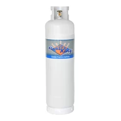 Flame King 60LB POL Steel Propane Tank LP Refillable Cylinder for RVs and Lunch Trucks, White