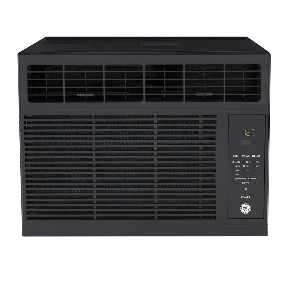 GE 5,000 BTU Electronic Window Air Conditioner For Small Rooms Up To 150 Sq Ft., Black