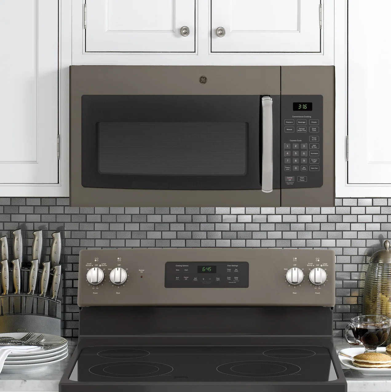 GE Appliances 30" 1.6 cu.ft. Over-The-Range Microwave, Slate