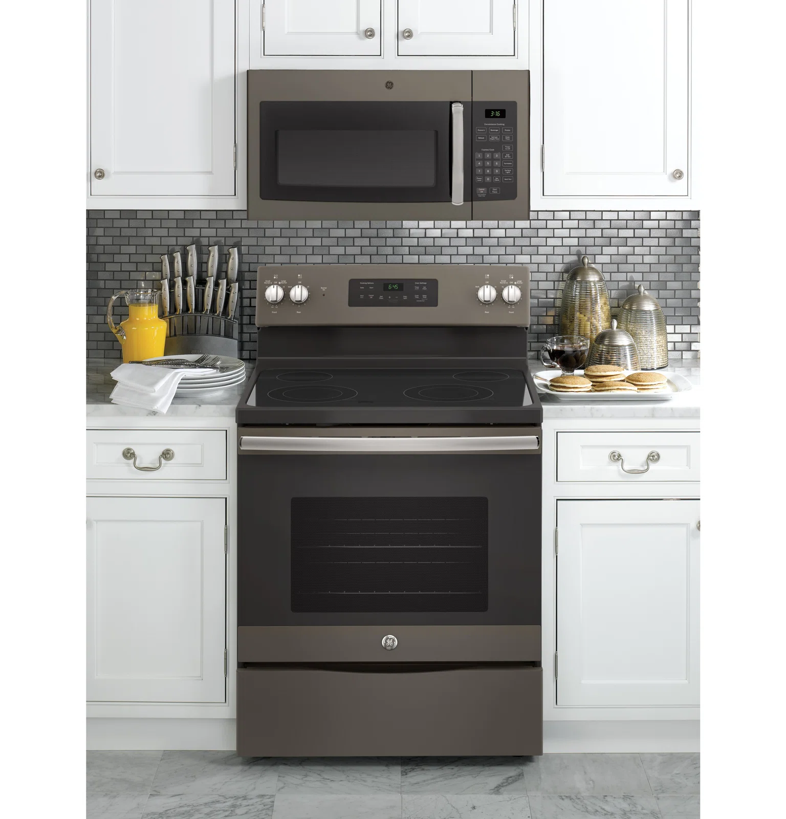 GE Appliances 30" 1.6 cu.ft. Over-The-Range Microwave, Slate