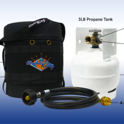 Flame King Propane Gas Hauler Kit 3lb Empty Propane Tank, Adapter Hose and Insulated Protective Carry Case