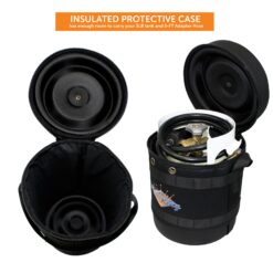 Flame King Propane Gas Hauler Kit 3lb Empty Propane Tank, Adapter Hose and Insulated Protective Carry Case