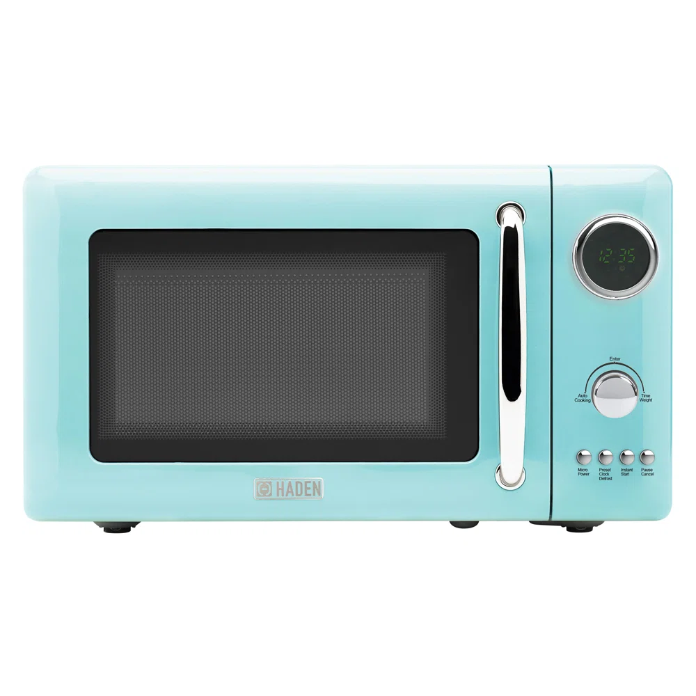 HADEN .7 Cubic Foot Countertop Microwave, Turquoise