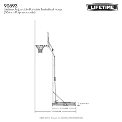 Lifetime Height Adjustable Portable Basketball Hoop (50
