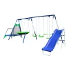 Sportspower Mountain View Metal Swing Set with Glide Ride, Saucer, Trampoline, and Lifetime Warranty