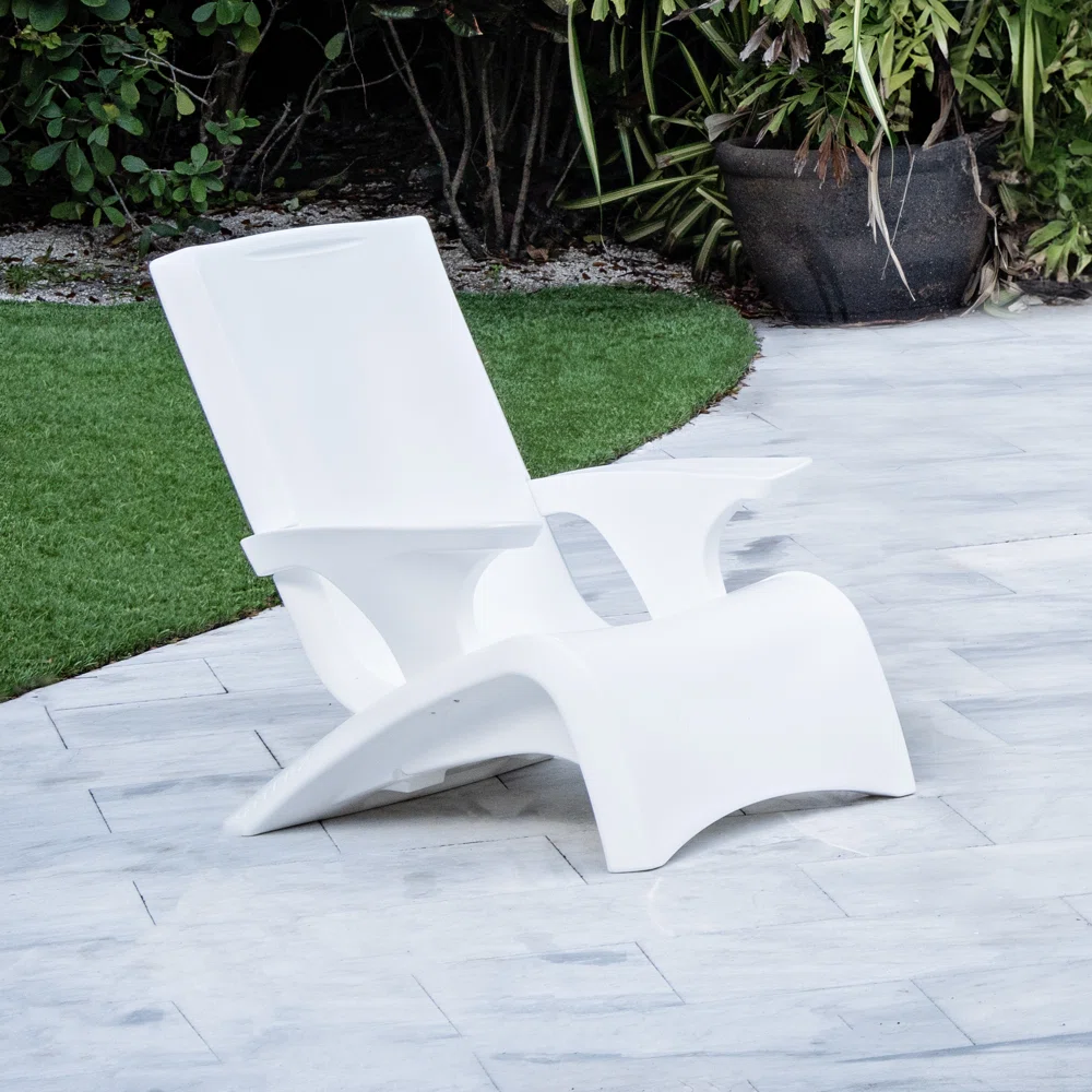 Step2 Vero Adirondack Chair, Stylish Poolside Lounger, Fade-Resistant, Waterproof Patio Furniture for Sun Shelf, White - Image 7