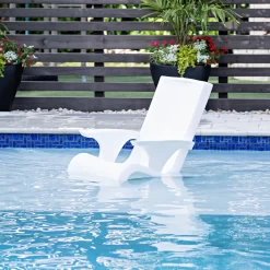 Step2 Vero Adirondack Chair, Stylish Poolside Lounger, Fade-Resistant, Waterproof Patio Furniture for Sun Shelf, White