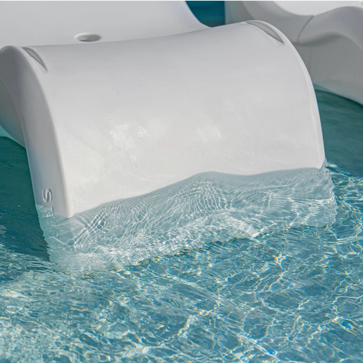 Step2 Vero Pool Chair, Fade-Resistant, Waterproof Patio Furniture for Sun Shelf, Use in Pools up to 15-Inches of Water, Resin, White - Image 15