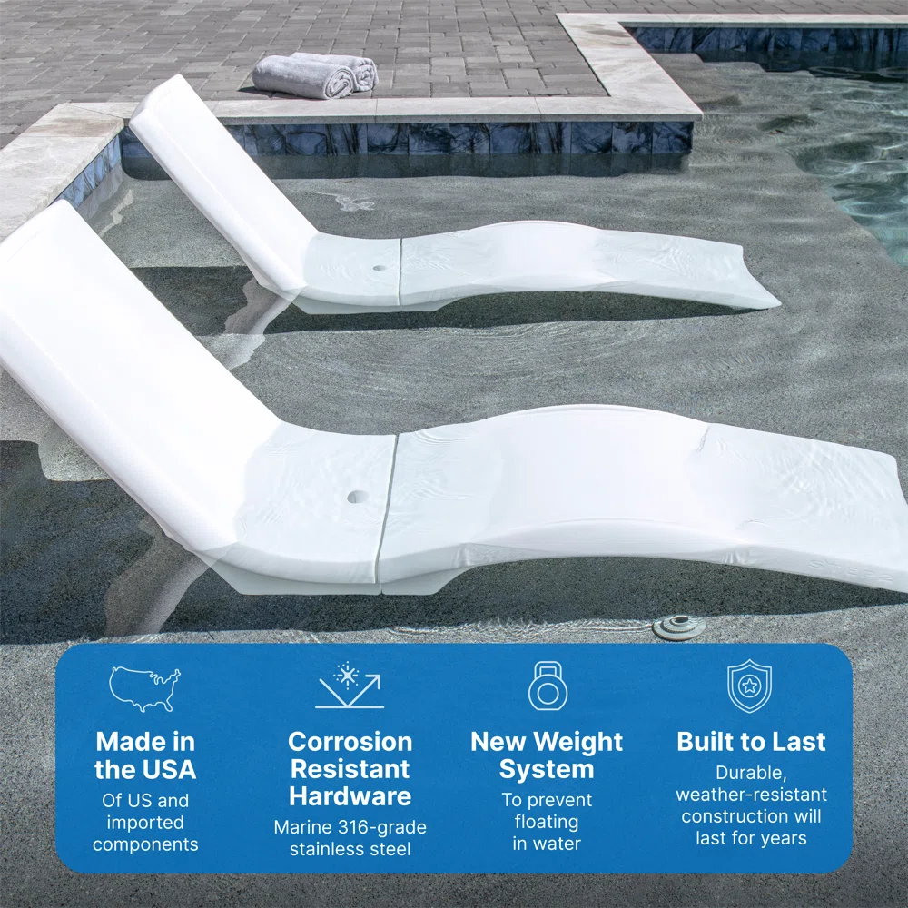 Step2 White Weighted Vero Pool Lounger and Patio Chaise - Image 9