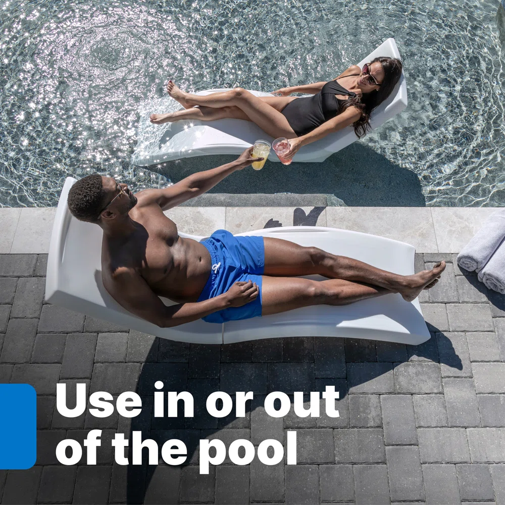 Step2 White Weighted Vero Pool Lounger and Patio Chaise - Image 8
