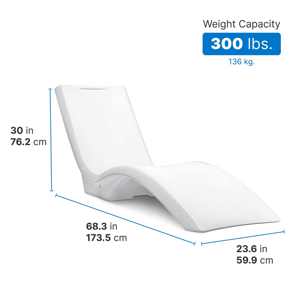 Step2 White Weighted Vero Pool Lounger and Patio Chaise - Image 3