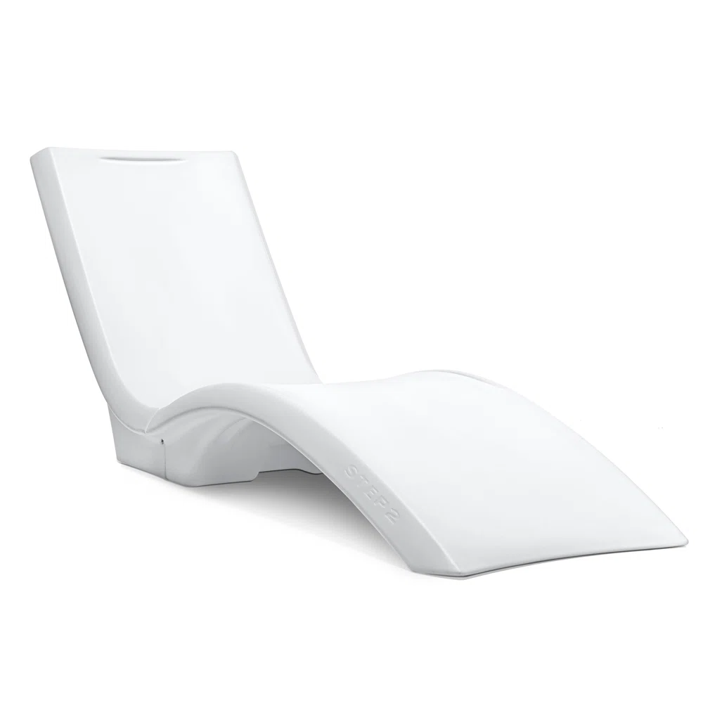 Step2 White Weighted Vero Pool Lounger and Patio Chaise - Image 2