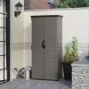 Suncast Outdoor 32.25 in. W x 24.75 in. D x 72 in. H Resin Vertical Tool Shed, Stoney