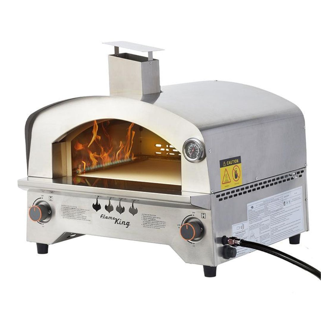Flame King Outdoor Portable Stainless Steel Propane Pizza Oven Gas With Stone