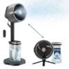 Shark FlexBreeze Pro Mist Fan — Indoor & Outdoor, Integrated Misting, Pedestal to Tabletop, Corded or Cordless, Up to 24-Hr Battery, Oscillating, Charcoal Grey, FA302