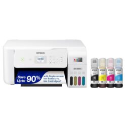 Epson EcoTank ET-2800 Wireless Color All-in-One Cartridge-Free Supertank Printer with Scan and Copy - White, Medium