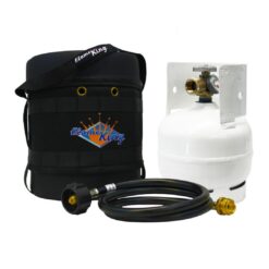 Flame King Propane Gas Hauler Kit 3lb Empty Propane Tank, Adapter Hose and Insulated Protective Carry Case