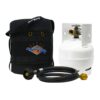 Flame King Propane Gas Hauler Kit 3lb Empty Propane Tank, Adapter Hose and Insulated Protective Carry Case