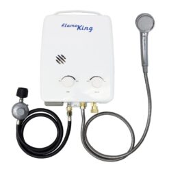 Flame King Tankless Outdoor Portable Camping Hot Shower Propane Gas 5L 1.32GPM Water Heater 34,000 BTU