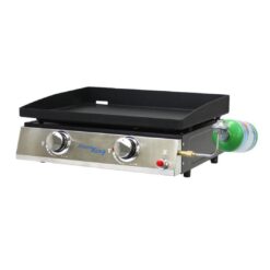 Flame King 22 Inch Portable Double Burner Griddle Iron Auto Ignite