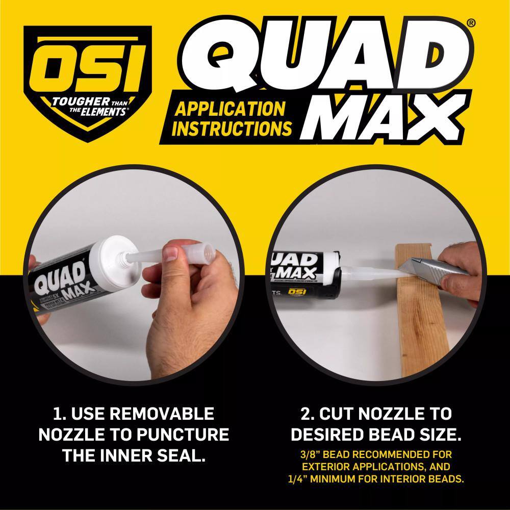 OSI QUAD Max 9.5 fl. oz. Beige #465 Exterior, Window, Door, and Siding Caulk Sealant (12-pack)