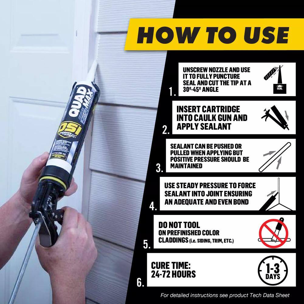 OSI QUAD Max 9.5 fl. oz. Beige #465 Exterior, Window, Door, and Siding Caulk Sealant (12-pack)