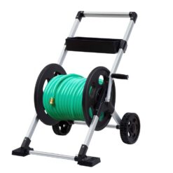 LIBERTY GARDEN 150 ft. Explorer Aluminum Floor or Wall Mount Garden Hose Reel