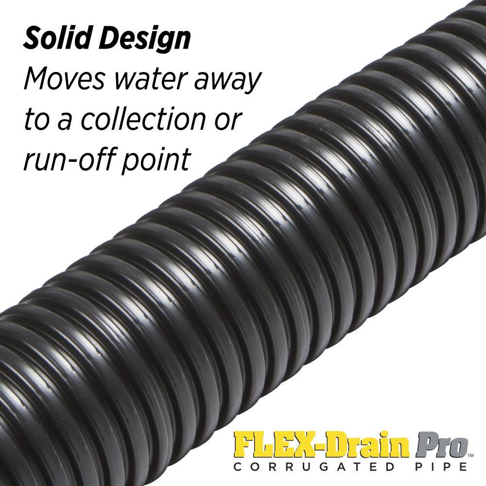Amerimax Home Products FLEX Drain Pro 4 in. x 100 ft. Black Copolymer Solid Drain Pipe