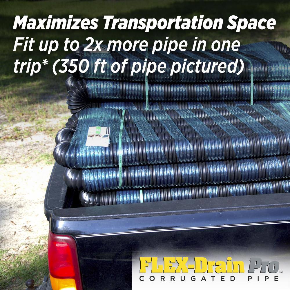 Amerimax Home Products FLEX Drain Pro 4 in. x 100 ft. Black Copolymer Solid Drain Pipe